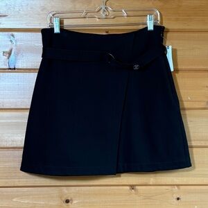 Anthropologie Black Wrap Skirt with Belt